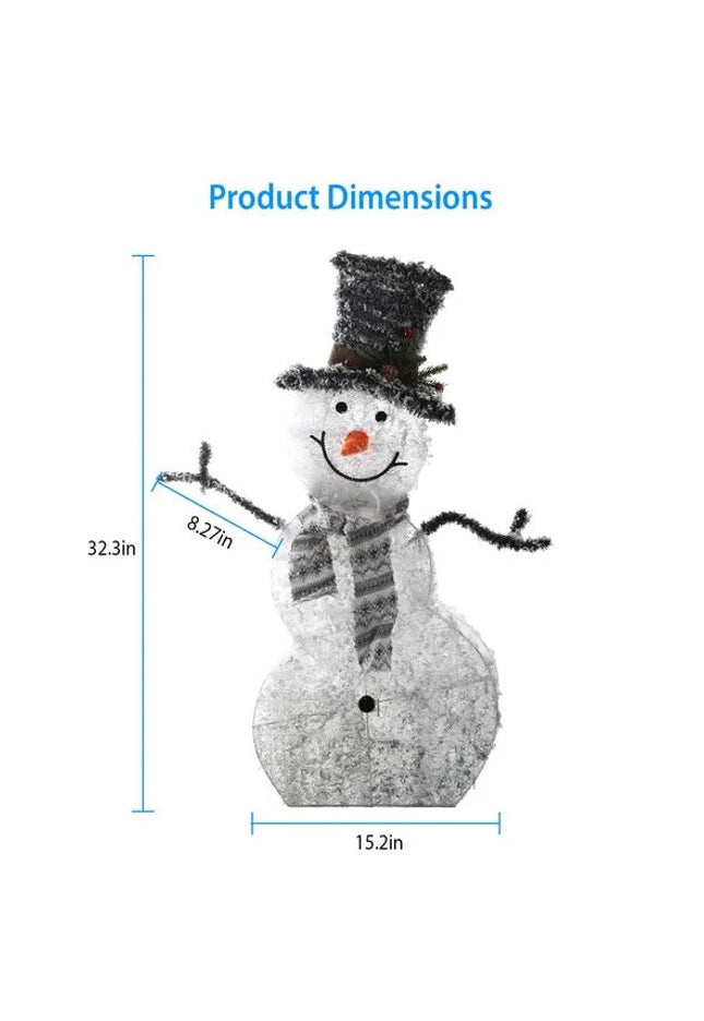 LED Christmas Snowman Decoration Light Collapsible Battery Operated