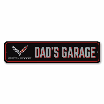 Dads Corvette Garage Sign