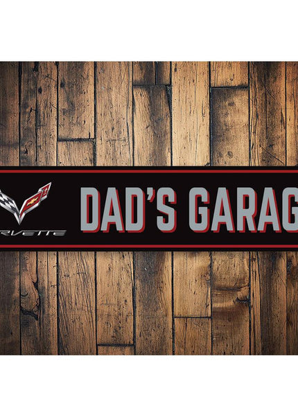 Dads Corvette Garage Sign