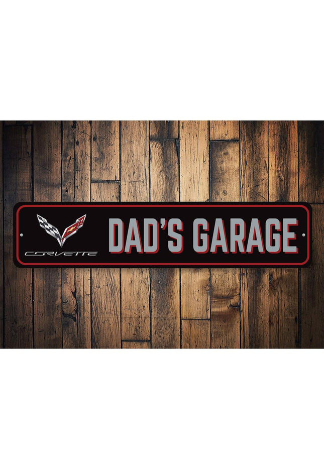 Dads Corvette Garage Sign