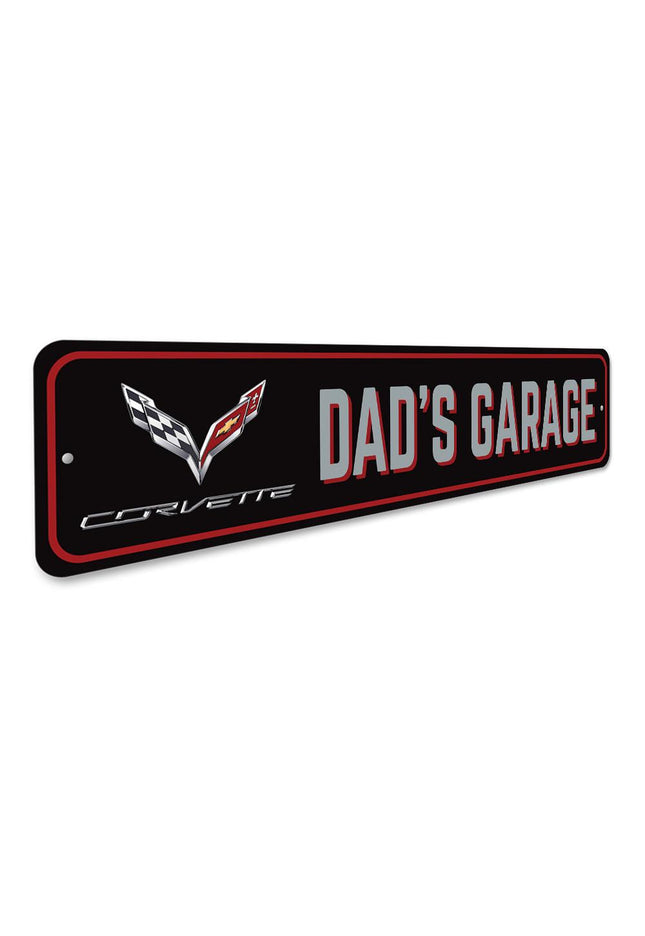 Dads Corvette Garage Sign