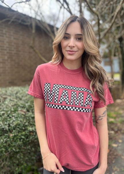Spring Checkered Mama Tee