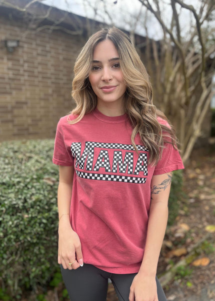 Spring Checkered Mama Tee