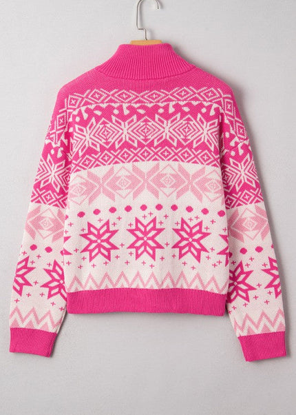 Christmas Snowflake Quarter Zip Collar