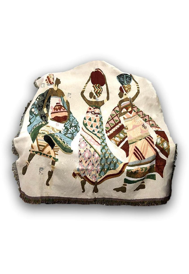 DaDa Bedding Elegant Tapestry Throw Blanket, Dancing Women African