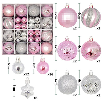 44Pcs 3/6CM Christmas Balls