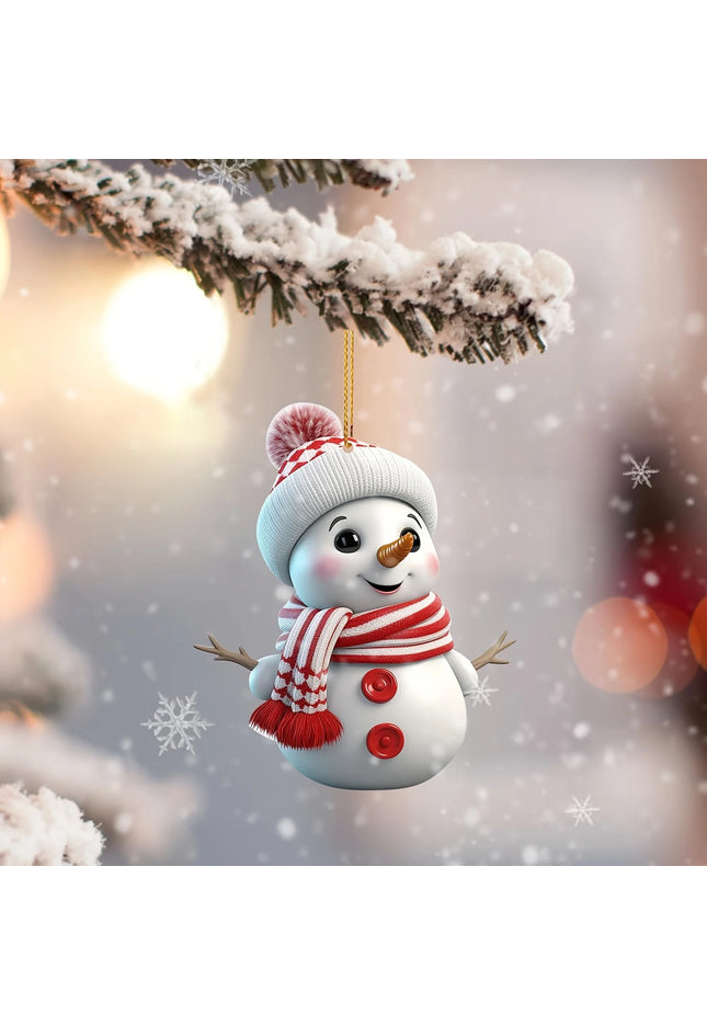 5pcs Acrylic Snowman Ornaments