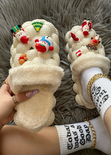 Funny DIY Bubble Slippers Furry House Slides for Chirstmas