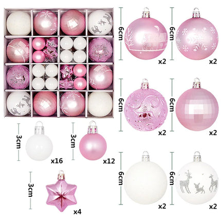 44Pcs 3/6CM Christmas Balls