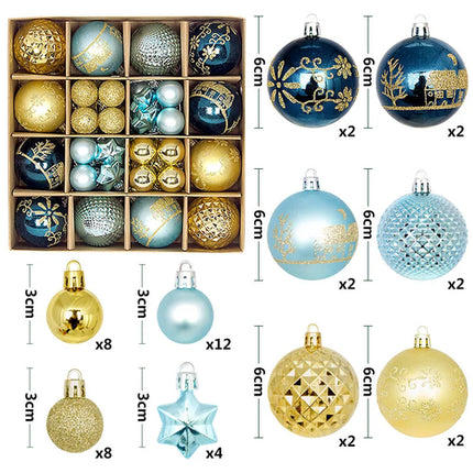 44Pcs 3/6CM Christmas Balls