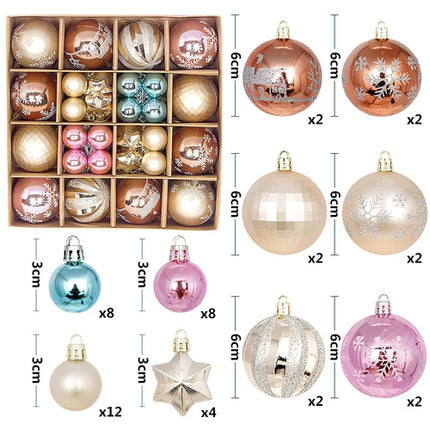 44Pcs 3/6CM Christmas Balls
