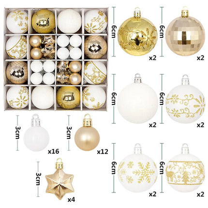 44Pcs 3/6CM Christmas Balls