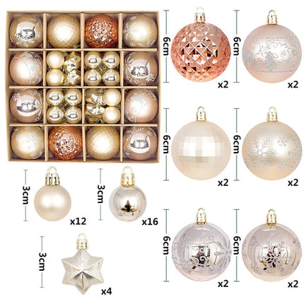 44Pcs 3/6CM Christmas Balls