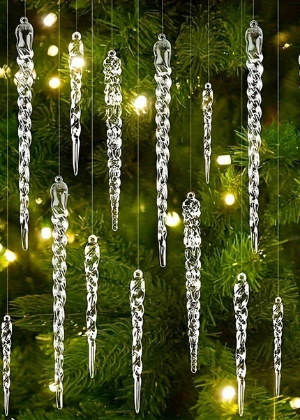 12/24/36pcs Crystal Clear Christmas tree ornament