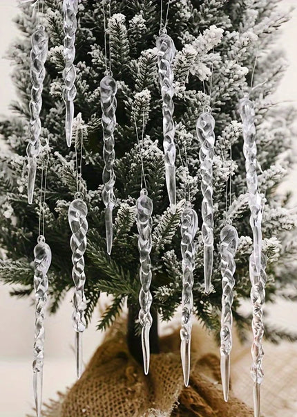 12/24/36pcs Crystal Clear Christmas tree ornament