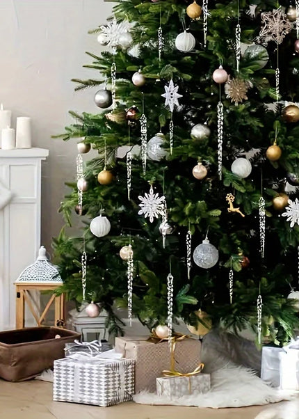 12/24/36pcs Crystal Clear Christmas tree ornament