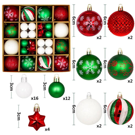 44Pcs 3/6CM Christmas Balls