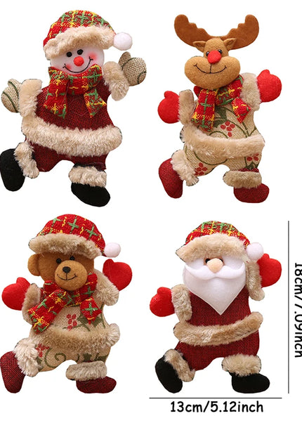 4pcs Merry Christmas Ornaments DIY Xmas Gift Santa