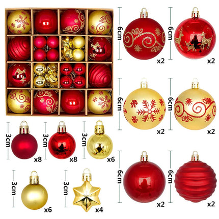 44Pcs 3/6CM Christmas Balls