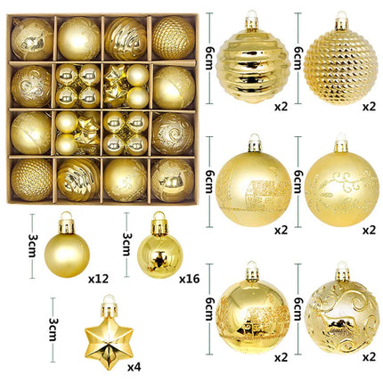 44Pcs 3/6CM Christmas Balls