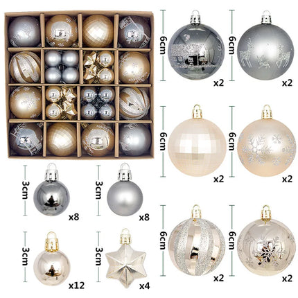44Pcs 3/6CM Christmas Balls