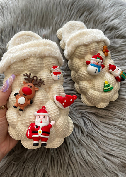 Funny DIY Bubble Slippers Furry House Slides for Chirstmas