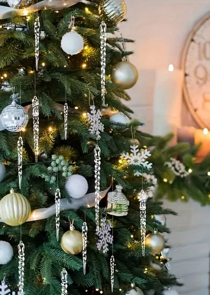 12/24/36pcs Crystal Clear Christmas tree ornament