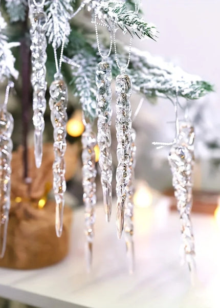 12/24/36pcs Crystal Clear Christmas tree ornament