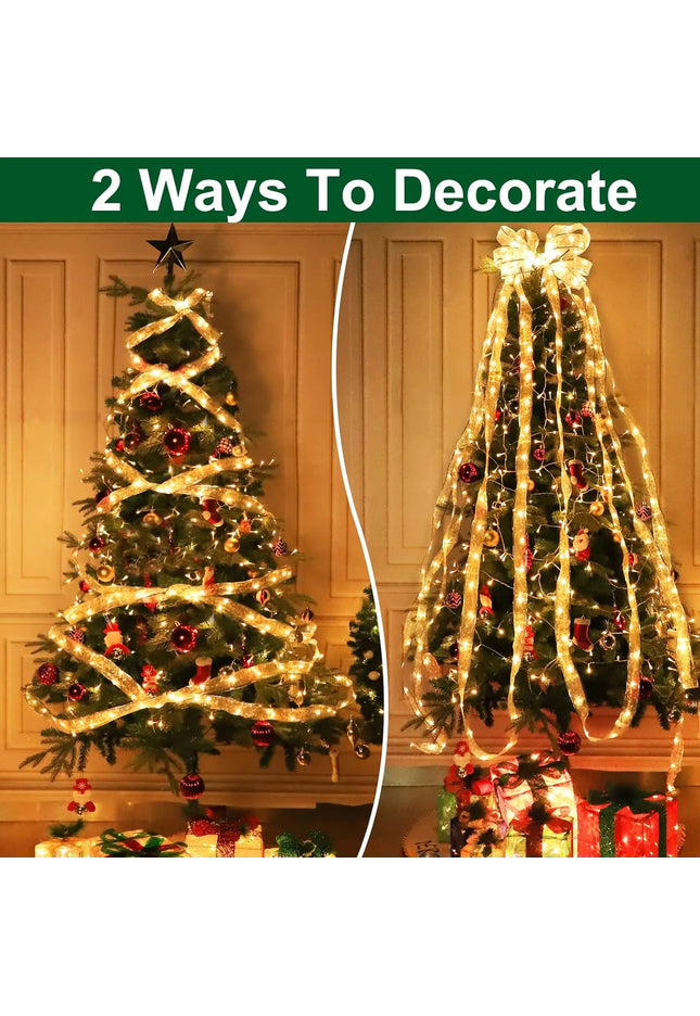 Christmas Ribbon Fairy Light Christmas Decoration DIY Bows String