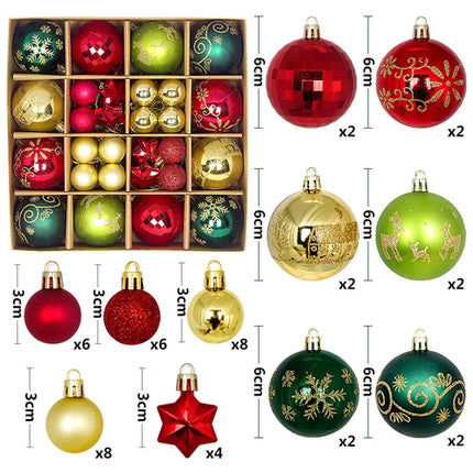 44Pcs 3/6CM Christmas Balls