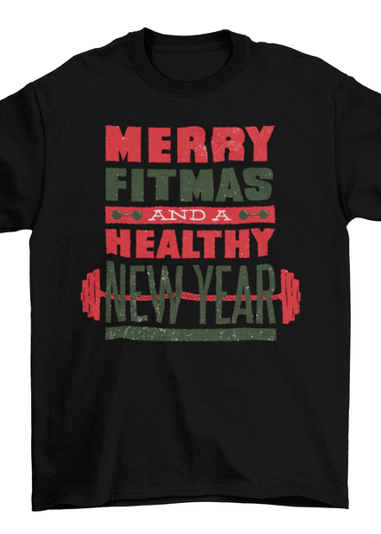 Christmas fitness barbell shirt