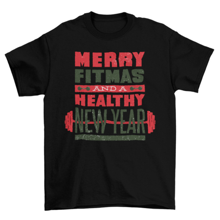 Christmas fitness barbell shirt