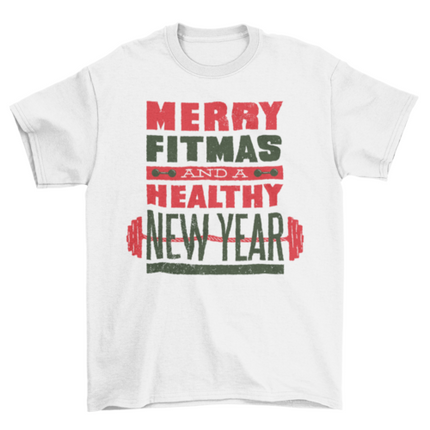 Christmas fitness barbell shirt
