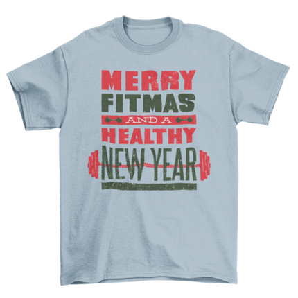 Christmas fitness barbell shirt