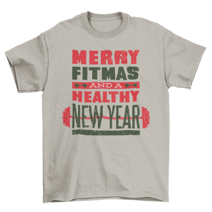 Christmas fitness barbell shirt