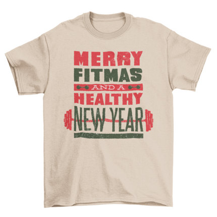 Christmas fitness barbell shirt