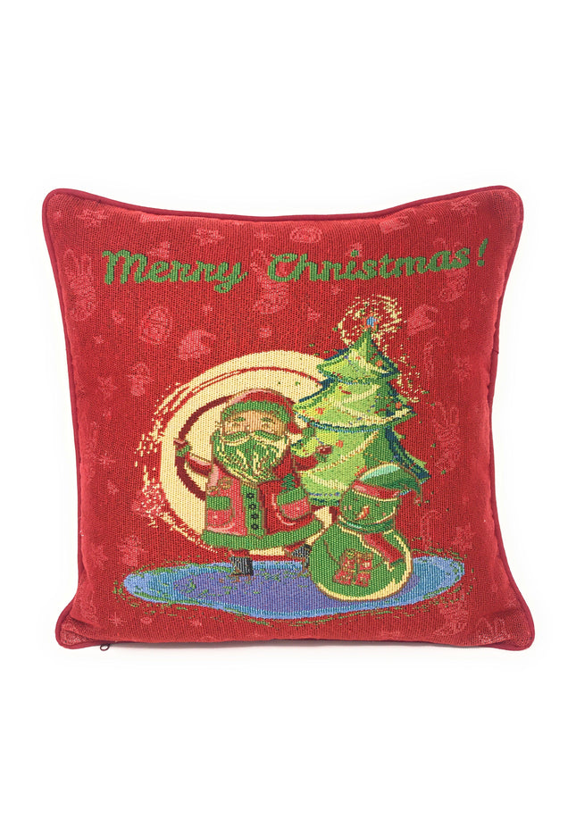 Christmas Woven Tapestry Throw Pillow