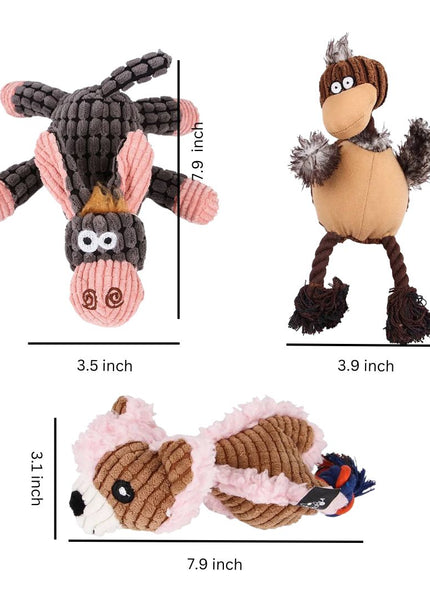3 pack assorted Dog toys stocking stuffers