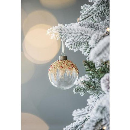 D3 Christmas Ball Ornaments, Glass Decorative Hanging Ball Christmas