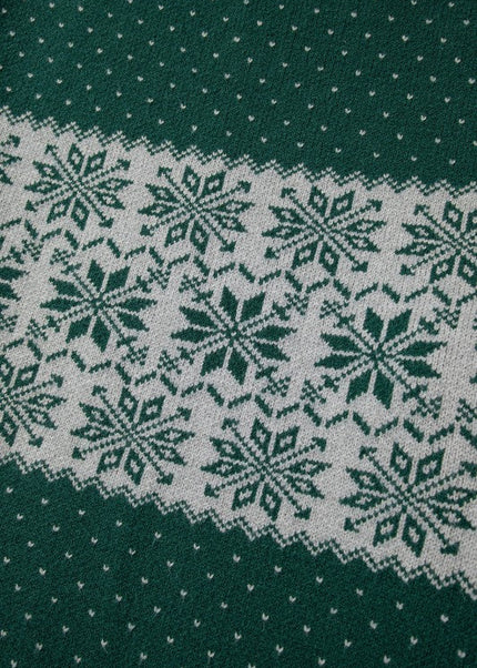 Plus Size Christmas Snowflake Crewneck Sweater